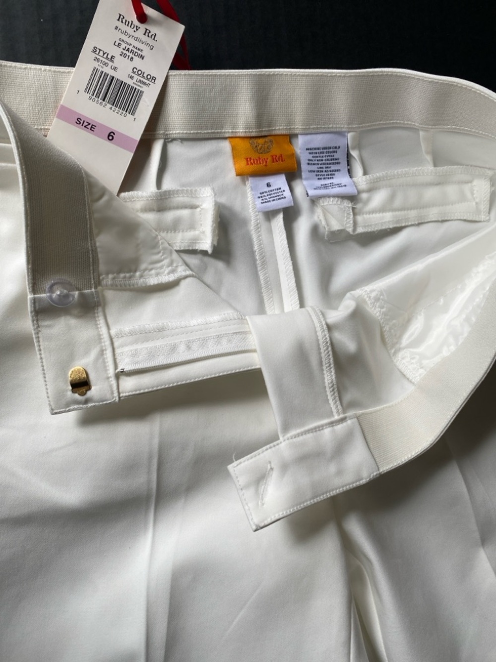 Ruby Rd. White Tailored Straight-Leg Pants - Picture 4 of 5